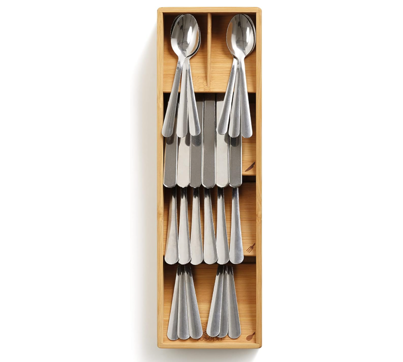 Joseph Joseph 85168 DrawerStore Cutlery Organiser, Bamboo