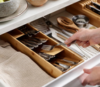 Joseph Joseph 85168 DrawerStore Cutlery Organiser, Bamboo
