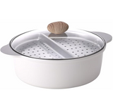NEOFLAM Half & Half 30cm Casserole, Non-Stick Xtrema Ceramic Coating, Steamboat