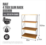 HOUZE RALF 4 TIER SLIM RACK 800MM DY-8194-OAK8