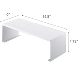 Yamazaki Home Expandable Platform Riser-Storage Shelf Organizer Rack, One Size, White