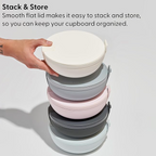 W&P Porter Bowl Lunch Container w/Protective Non-slip Exterior, Blush 1 Liter | Lid & Snap-tight Silicone Strap | Food Storage, Bento Box, Meal Prep | BPA-Free Ceramic