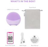 FOREO LUNA 4 mini Face Cleansing Brush & Face Massager | Premium Face Care | Enhances Absorption of Facial Skin Care Products | Simple Skin Care Tools | For All Skin Types, Lavender