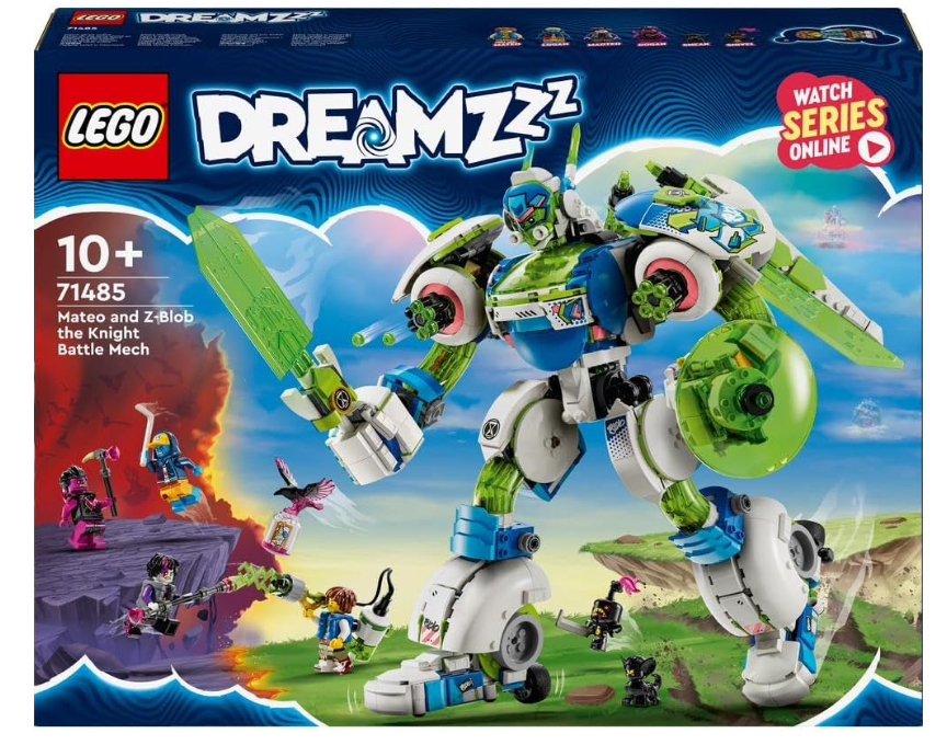 LEGO DREAMZzz 3in1 Mateo and Z-Blob the Knight Battle Mech Set, Space Shuttle Toy Rebuilds into 3 Different Robot Action Figures for Boys & Girls, Fantasy Birthday Gift for Kids aged 10 Plus 71485