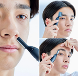 Panasonic Facial Hair Trimmer for Sensitive Skin, Unisex Detailer with Flexible Head, Gentle on Acne, Includes 2 Eyebrow Attachments, Wet/Dry - ER-GM40-K (Black)