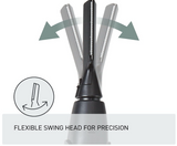 Panasonic Facial Hair Trimmer for Sensitive Skin, Unisex Detailer with Flexible Head, Gentle on Acne, Includes 2 Eyebrow Attachments, Wet/Dry - ER-GM40-K (Black)