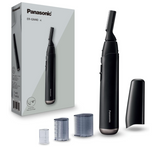 Panasonic Facial Hair Trimmer for Sensitive Skin, Unisex Detailer with Flexible Head, Gentle on Acne, Includes 2 Eyebrow Attachments, Wet/Dry - ER-GM40-K (Black)