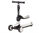 gb Kids Scooter with Removable Seat, Adjustable Height, LED Wheels, Ages 1.5-10 Years