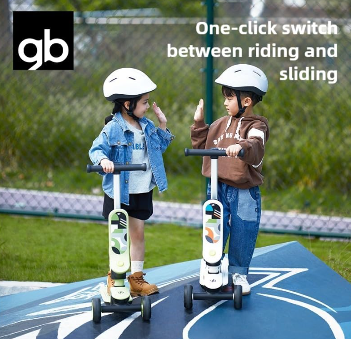 gb Kids Scooter with Removable Seat, Adjustable Height, LED Wheels, Ages 1.5-10 Years Secondary image