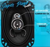 Pyle 3-Way Universal Car Stereo Speakers - 400W 6” x 8” Triaxial Loud Pro Audio Car Speaker Universal OEM Quick Replacement Component Speaker Vehicle Door/Side Panel Mount Compatible - PL6183BK (Pair)