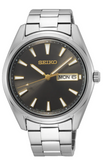 Seiko Mens Essential Stainless Steel Watch Gray Dial SUR343P1