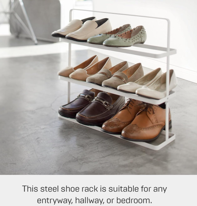 YAMAZAKI home 2480 Tower Shoe Rack, Wide, White