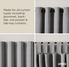 Umbra Cappa 1” Adjustable Curtain Rod for Windows – 36 to 66” Drapery Rod, Brushed Black