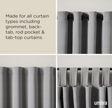 Umbra Cappa 1” Adjustable Curtain Rod for Windows – 36 to 66” Drapery Rod, Brushed Black