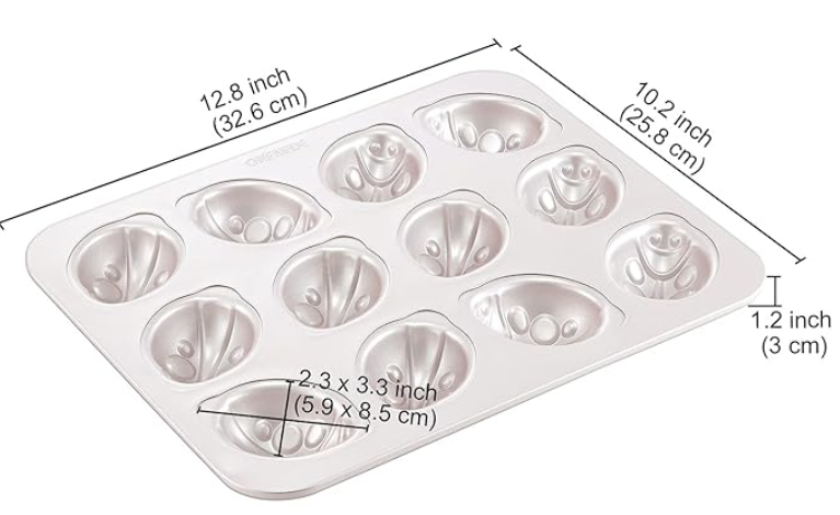 CHEFMADE WK9809 12 Cup Non-Stick Beetle Cake Pan