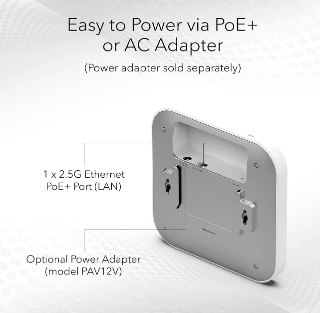 NETGEAR Wireless Access Point (WAX610) - WiFi 6 Dual-Band AX1800 Speed | Up to 200 Client Devices | 1x2.5G Ethernet LAN Port | 802.11ax | Insight Remote Management | PoE+ | Power Adapter not Included