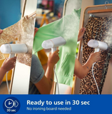 Philips 3000 Series STH3020/16 - Handheld Steamer, Compact and Foldable, 1000W Power, Up to 20g/min Steam, Ready in 30 Seconds, Safe for All Fabrics, No Ironing Board Needed