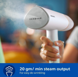 Philips 3000 Series STH3020/16 - Handheld Steamer, Compact and Foldable, 1000W Power, Up to 20g/min Steam, Ready in 30 Seconds, Safe for All Fabrics, No Ironing Board Needed
