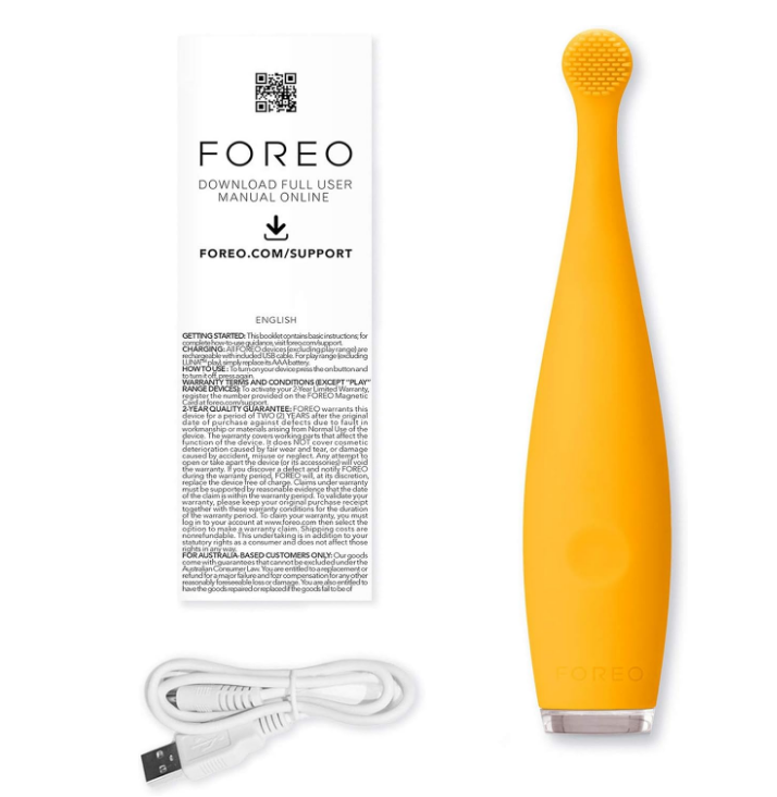 FOREO ISSA baby Sunflower Yellow 0-4 Electric Sonic Toothbrush, 100% Medical-grade Silicone Bristles for Baby Teeth & Gums, No Detachable Parts, 240 Uses/Charge, FDA Approved Secondary image