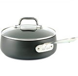 All-Clad E7852664 HA1 Hard Anodized Nonstick Dishwasher Safe PFOA Free Sauce Pan Cookware, Black, 2.5 Quart