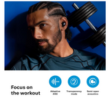 Sennheiser MOMENTUM Sport earbuds (Black) - Adaptive Active Noise Cancellation (ANC), Heart rate & body temperature tracking, Connects with fitness apps & devices