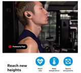 Sennheiser MOMENTUM Sport earbuds (Black) - Adaptive Active Noise Cancellation (ANC), Heart rate & body temperature tracking, Connects with fitness apps & devices