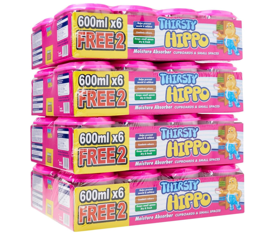 Thirsty Hippo Moisture Absorber, Carton, 600ml (Pack of 32)