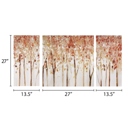 Madison Park Wall Art Living Room Décor - Scenery Triptych Canvas Home Accent Modern Dining Bathroom Decoration, Ready to Hang Painting for Bedroom, Multi-Sizes, Autumn Forest 3 Piece Secondary image