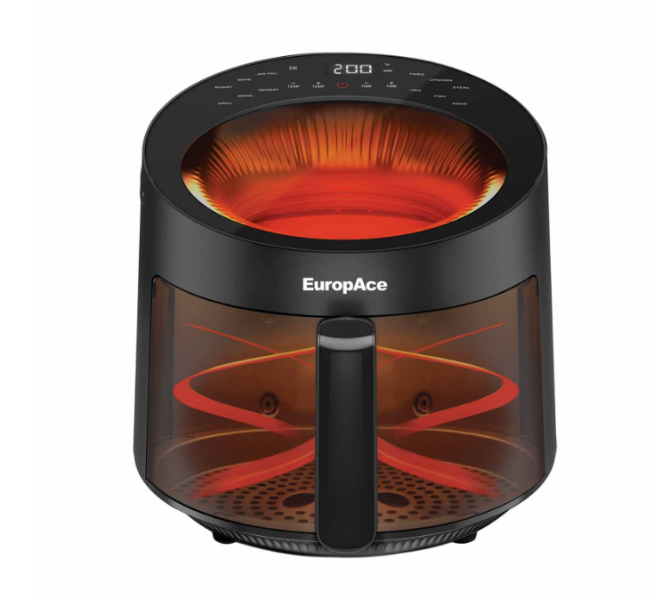 EuropAce 6-IN-1 Lumi Bladeless Air Fryer - Black (EAF9501DBK)