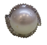 South Sea Pearl Diamond Ring