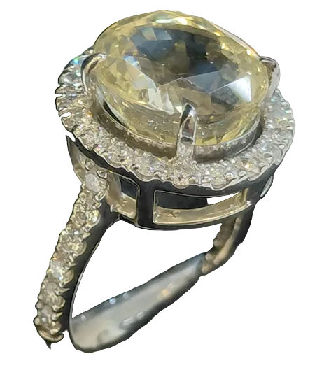 Yellow Sapphire Diamond Ring