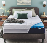 Sleep Innovations Dual Layer 4 Inch Memory Foam Mattress Topper, King Size, Ultra Soft Support, 3 Inch Cooling Gel Memory Foam Plus 1 Inch Fluffy Pillow Top Cover
