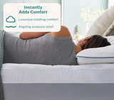 Sleep Innovations Dual Layer 4 Inch Memory Foam Mattress Topper, King Size, Ultra Soft Support, 3 Inch Cooling Gel Memory Foam Plus 1 Inch Fluffy Pillow Top Cover