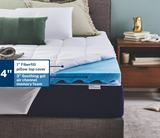 Sleep Innovations Dual Layer 4 Inch Memory Foam Mattress Topper, King Size, Ultra Soft Support, 3 Inch Cooling Gel Memory Foam Plus 1 Inch Fluffy Pillow Top Cover