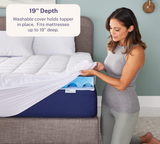 Sleep Innovations Dual Layer 4 Inch Memory Foam Mattress Topper, King Size, Ultra Soft Support, 3 Inch Cooling Gel Memory Foam Plus 1 Inch Fluffy Pillow Top Cover