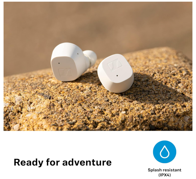 Sennheiser CX True Wireless Earbuds - Bluetooth In-Ear Headphones with Passive Noise Cancellation, Customizable Touch Controls, Bass Boost, IPX4 and 27-hour Battery Life - White