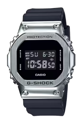Casio GShock GM5600 Metal Bezel Silver Black Watch Main image