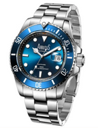 Arbutus AR1907SUS SS Automatic Divers Watch Blue Dial