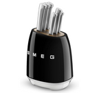 Smeg Black Stainless Steel Knife Block Set
