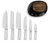 Smeg Black Stainless Steel Knife Block Set