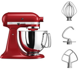 KitchenAid 144279 5KSM125 EER Artisan Food Processor with 5KSM125EER Basic Equipment, Empire Red, Aluminium, 300 W, 4.8 liters