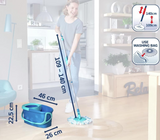 Leifheit Clean Twist Disc Mop Ergo and Bucket, Floor Cleaning With Moisture-Controlled Spin, Easy-Steer 360 Joint Microfibre Head, 33cm Wide