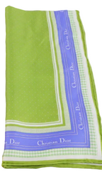 Christian Dior Silk Handkerchief Scarf Green Yellow Blue 57cm X 57cm