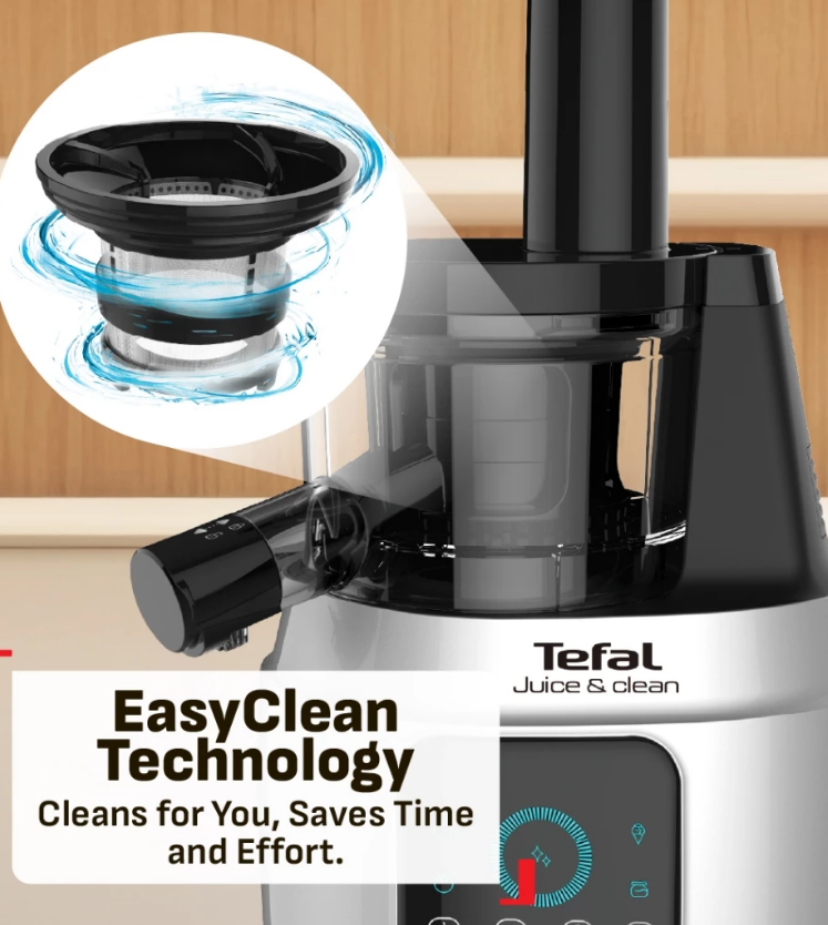 Tefal Juice n Clean ZC420E - 0.8L, 150W, 4 speed settings + reverse, Black