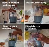 Kenwood MultiPro Go FDP22.130GY, Food Processor for Chopping, Slicing, Grating, Pureeing and Kneading Dough, with Express Serve, 1.3L Bowl, Knife Blade, 4mm Slicing/Grating Disk, 650 W, Storm Blue