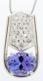 PT900 Tanzanite And Diamonds Pendant 5.8G Main image