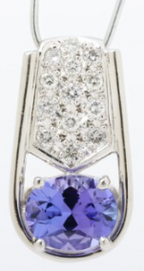 PT900 Tanzanite And Diamonds Pendant 5.8G