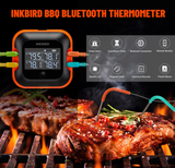Inkbird 150ft Bluetooth Meat Thermometer with 4 Colored Probes, Temperature Graph Real-time Check & Download BBQ Grill Thermometer for Kitchen Food Smoker Thermometer IBT-24S, Rechargeable