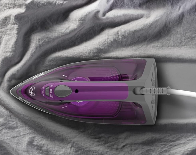 Tefal Express Steam FV2843 - Steam Iron, 2600W, 210g/min Boost Shot, 45g/min Continuous Output, Ceramic Soleplate, Easy-Refilling Water Tank, Anti-Drip Protection, Automatic Steam, DJ Lilac