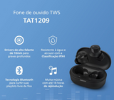 Philips TAT1209BK Wireless Bluetooth Earbuds - Small Earbuds, Great Value, Natural Sound with Dynamic Bass, Clear Calls and Pocket Size Charging Case - Black